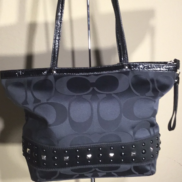 COACH Rare Black/Gray Tote - Picture 1 of 11